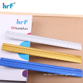 Non-slip aluminum ruler.colorful metal ruler 12'' golden/blue/silver